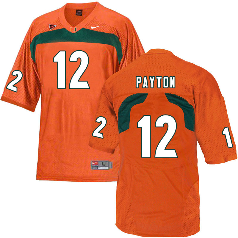Nike Miami Hurricanes #12 Jeremiah Payton College Football Jerseys Sale-Orange